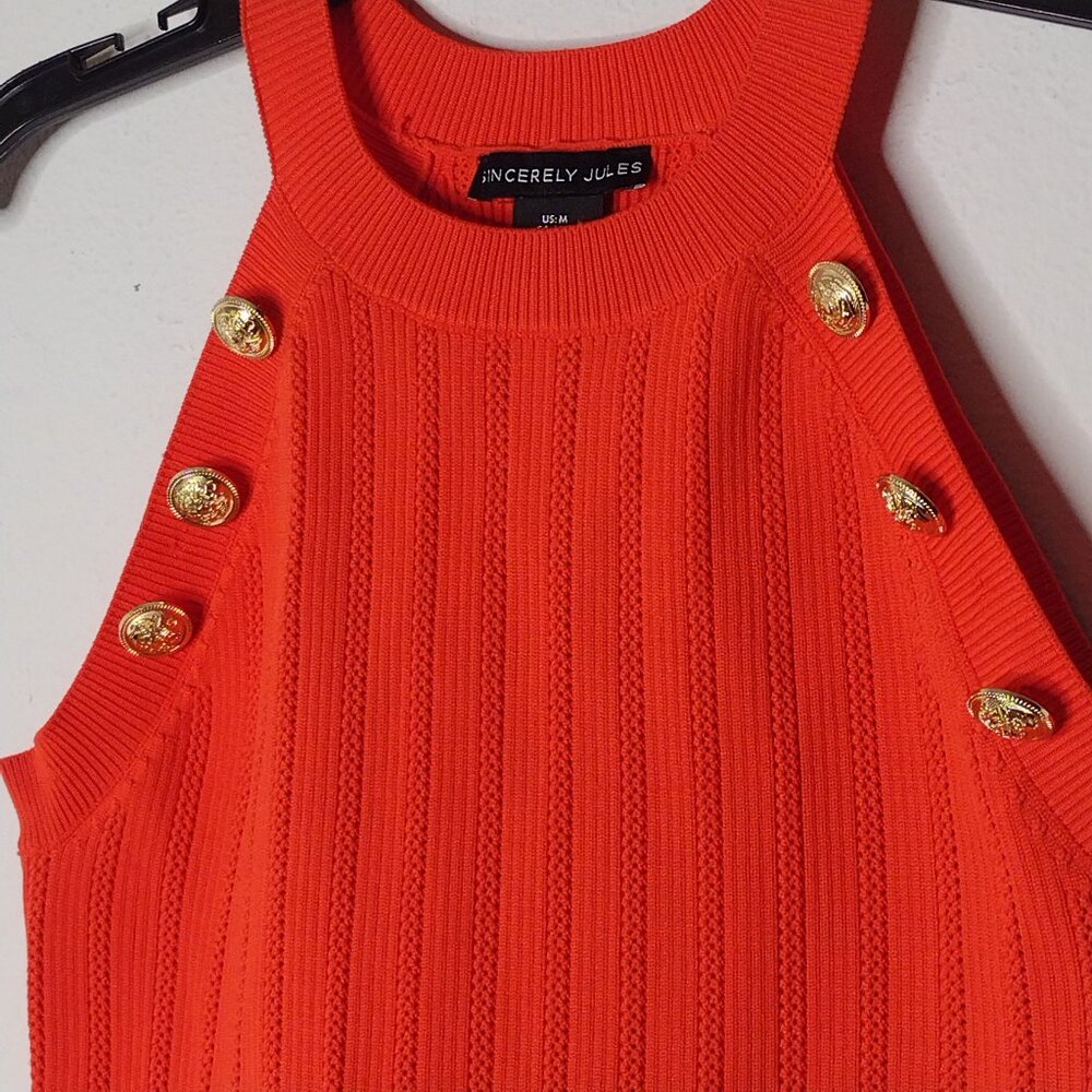 NWOT Sincerely Jules Women's Orange Dress Size Medium - Picture 3 of 6